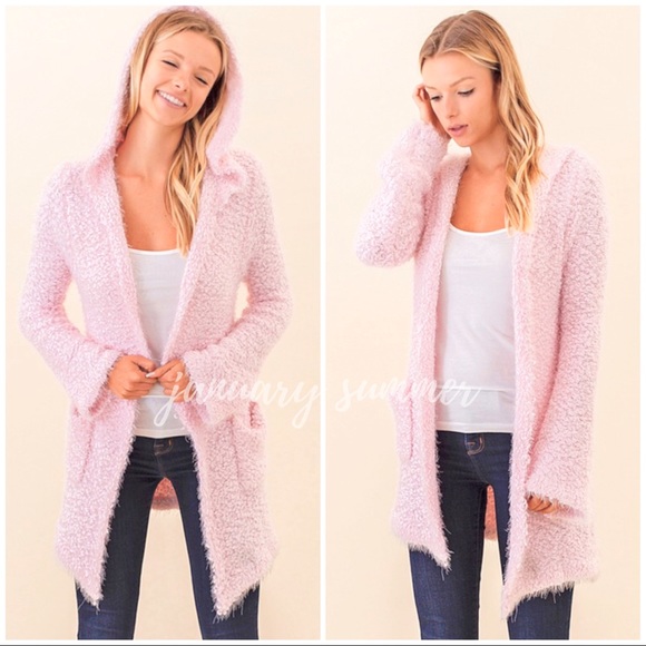 ❄️BLUSH POPCORN HOODIE CARDIGAN - Picture 2 of 4